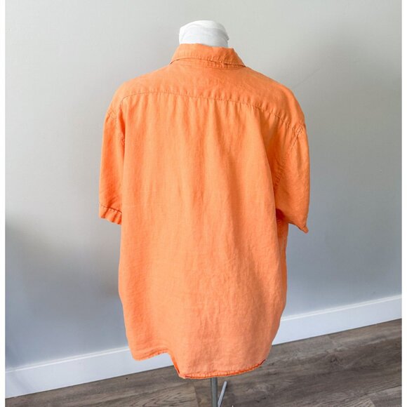 Pronto Uomo 100% Orange Linen Top - Picture 4 of 8